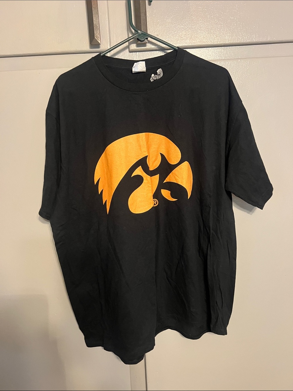 Port and Company Black T‑Shirt with Gold Hawk Logo
